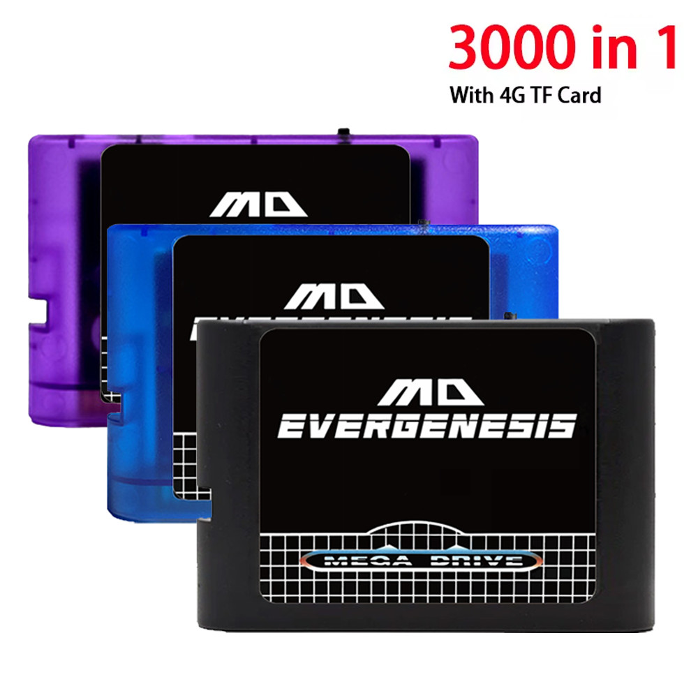 3000 in 1 Game Cartridge EDMD With 4GB Mini SD Card For SEGA Genesis Mega Drive MD Game Console Flas