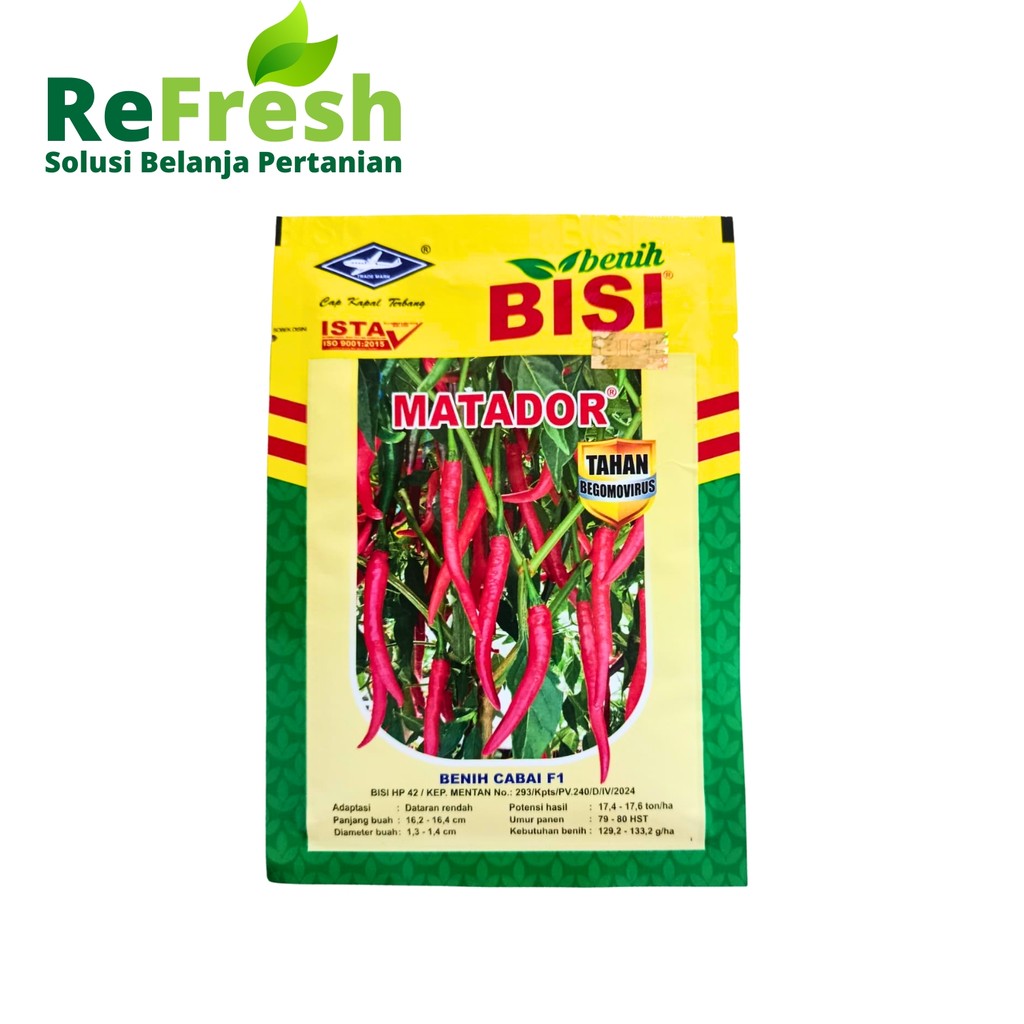 Benih Cabe Besar Matador F1 10gr BISI Cap Kapal Terbang Buah Lurus Besar Merah