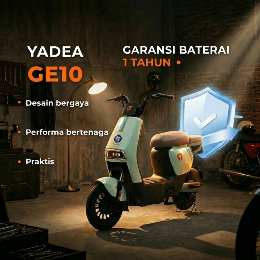 Sepeda Listrik Yadea GE10 Electric Vehicle EV 350W - Design Elegan - Baterai TTFAR 3x Lebih Awet Gar