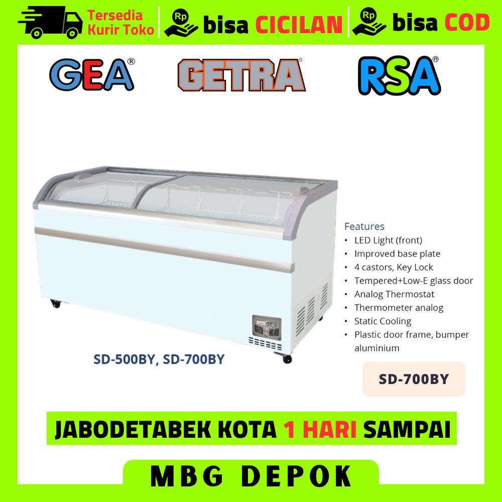 CHEST FREEZER GEA SD 700BY SD-700BY SLIDING KACA CEMBUNG KAPASITAS 700 LITER ORIGINAL