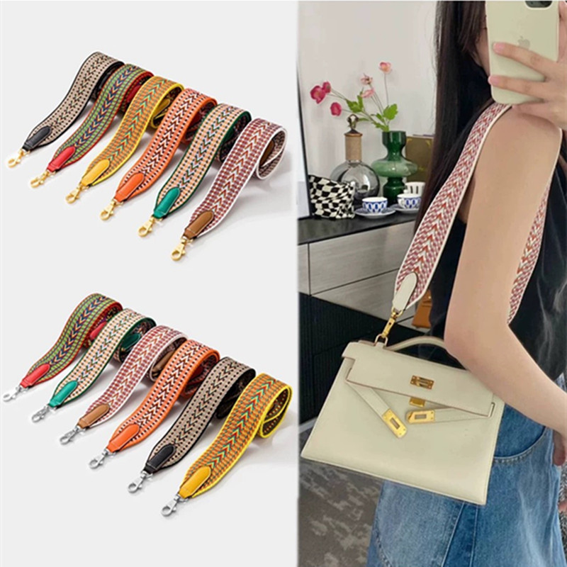 For Hermes Kelly Herbag Evelyne Handbag Pattern Hand Woven Wide Bag Strap Convert To a Single Should