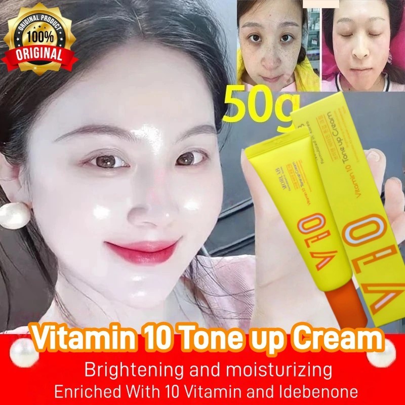 MORLAB V10 Tone Up Cream Vitamin Whitening Cream Cerahkan Wajah Instan Glow