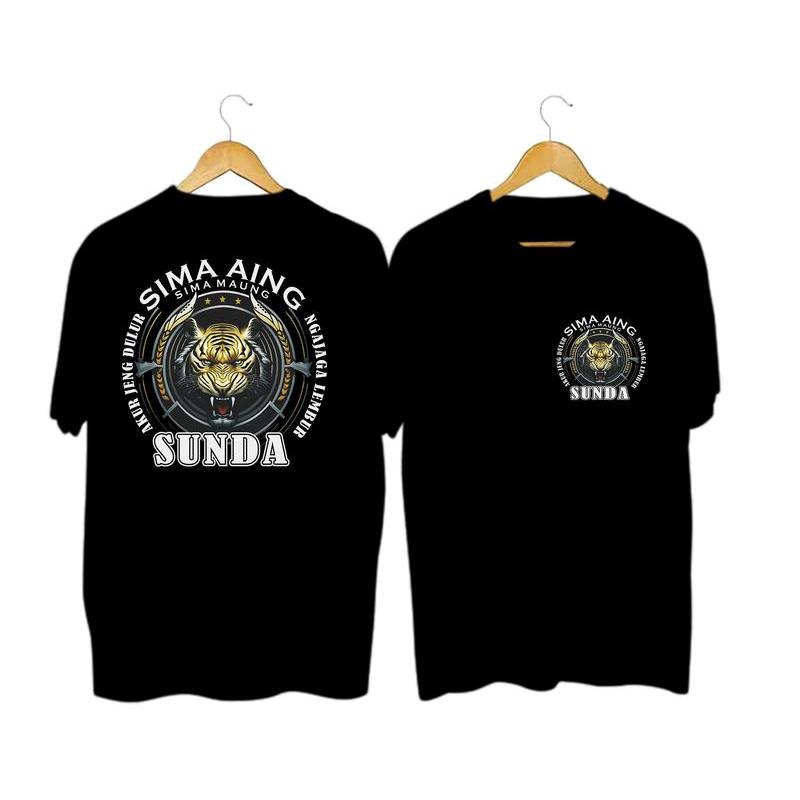 KAOS Sunda Macan  ATASAN OBLONG COWOK DEWASA LENGAN PENDEK DISTRO GAMBAR DEPAN BELAKANG Lembut Motif