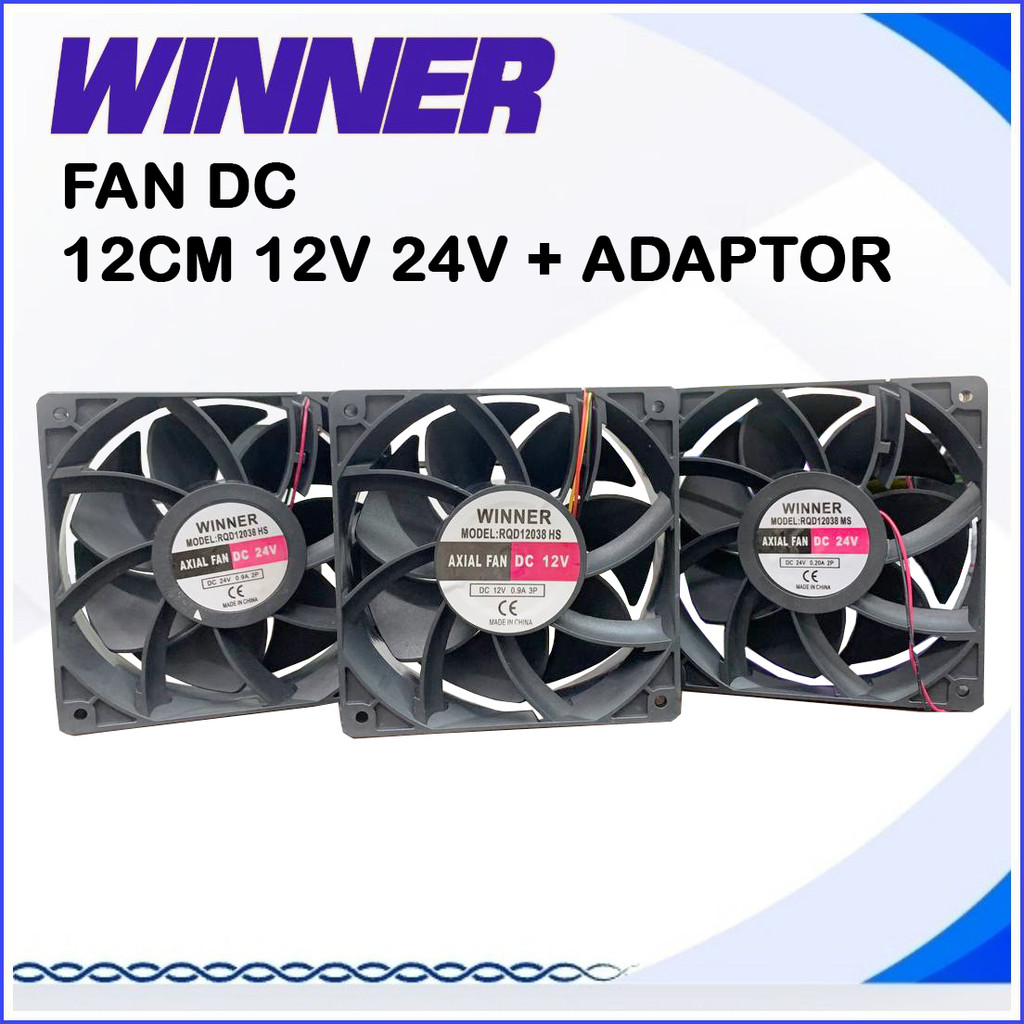 Cooling Fan DC HIGH SPEED - Cooling Fan DC MEDIUM SPEED - Fan DC 12CM 12V - Fan DC 12CM 24V Plus ADA