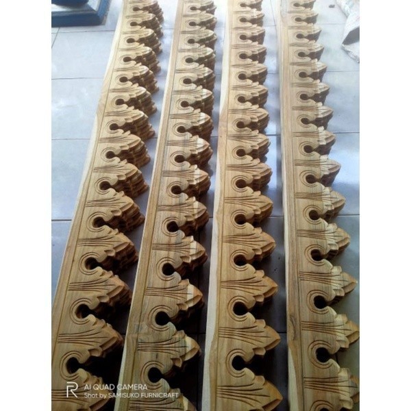 Lisplang Kayu Jati Ukir 20cm Untuk Gazebo