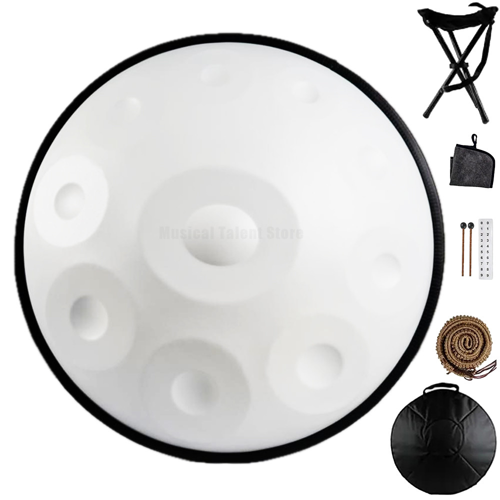 440432Hz White Handpan 9101214Tone Handpan Drums Metation Yoga Music Hand sc Drum Professional Vibra