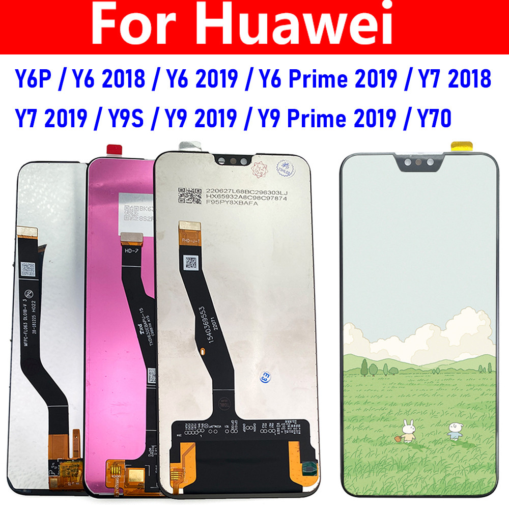 Tested For Huawei Y9 Prime 2019 Y6P Y6 Y7 2018 Y70 Y9S LCD splay Tou Screen gitizer Assembly Repair 