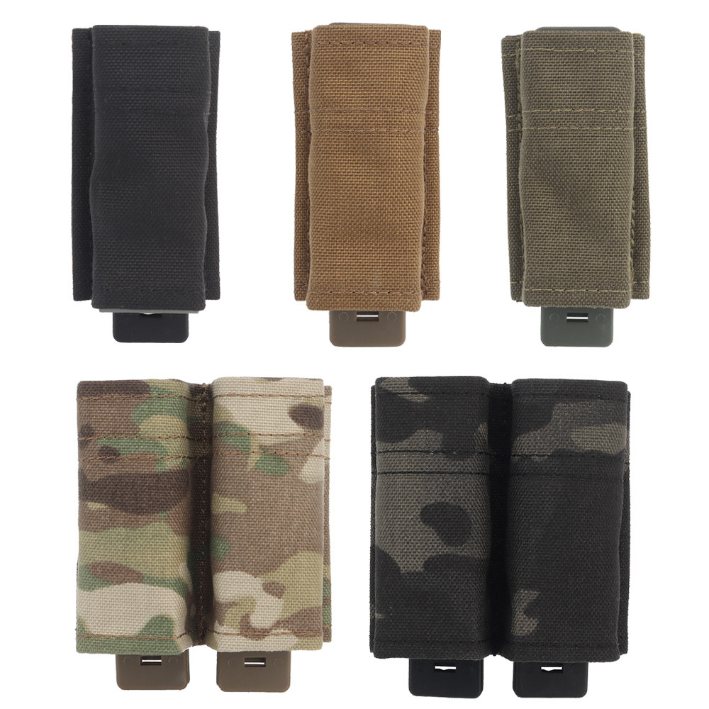 FAST 9MM Pistol Single/Double Magazine Pou Tactical MOLLE Mag Pou with Quick Release Kydex ert for G