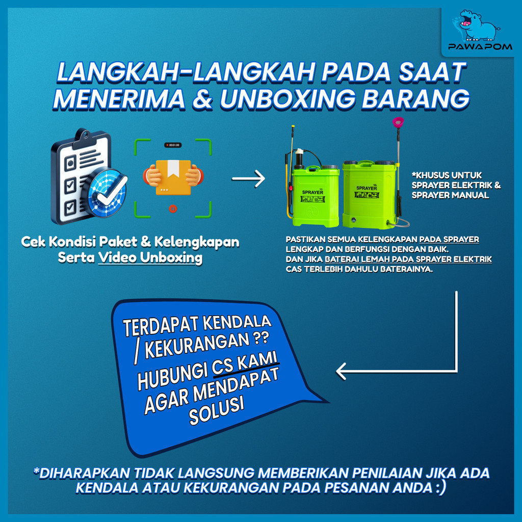 PAWAPOM Sprayer 16L/18L Manual & Elektrik Alat Semprot Pertanian Backpack Sprayer Penyemprot Hama