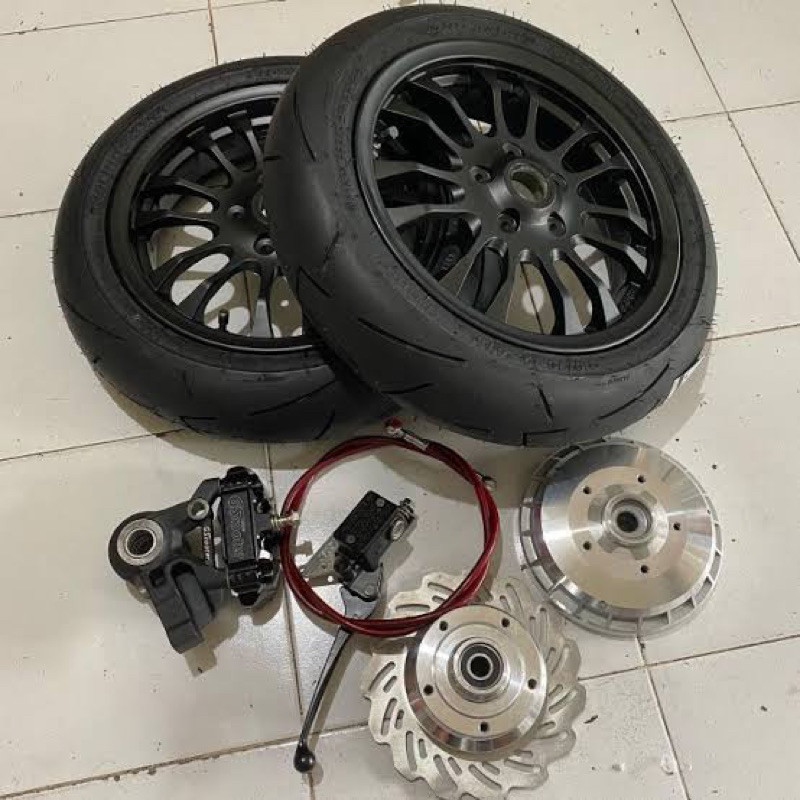 upgrade R12 ring 12 adaptor gs gscooter velg vrossi ban maxxis R1