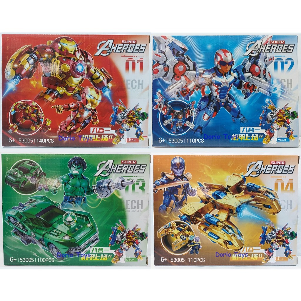 Mainan Superhero Rakitan 8in1 – Robot & Mobil Transform