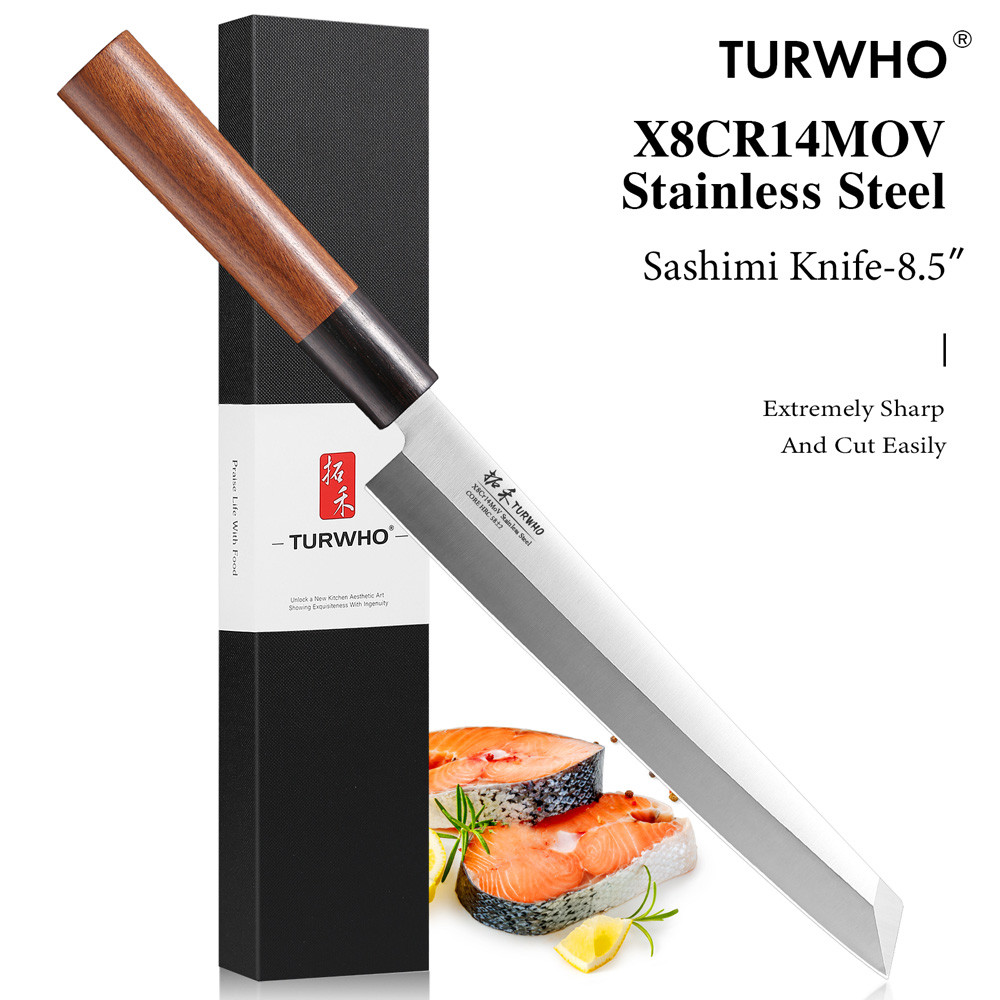 TURWHO Household Sashimi Knife X8Cr14MoV Stainless Steel Filleting Salmon Knife Slicing Professional