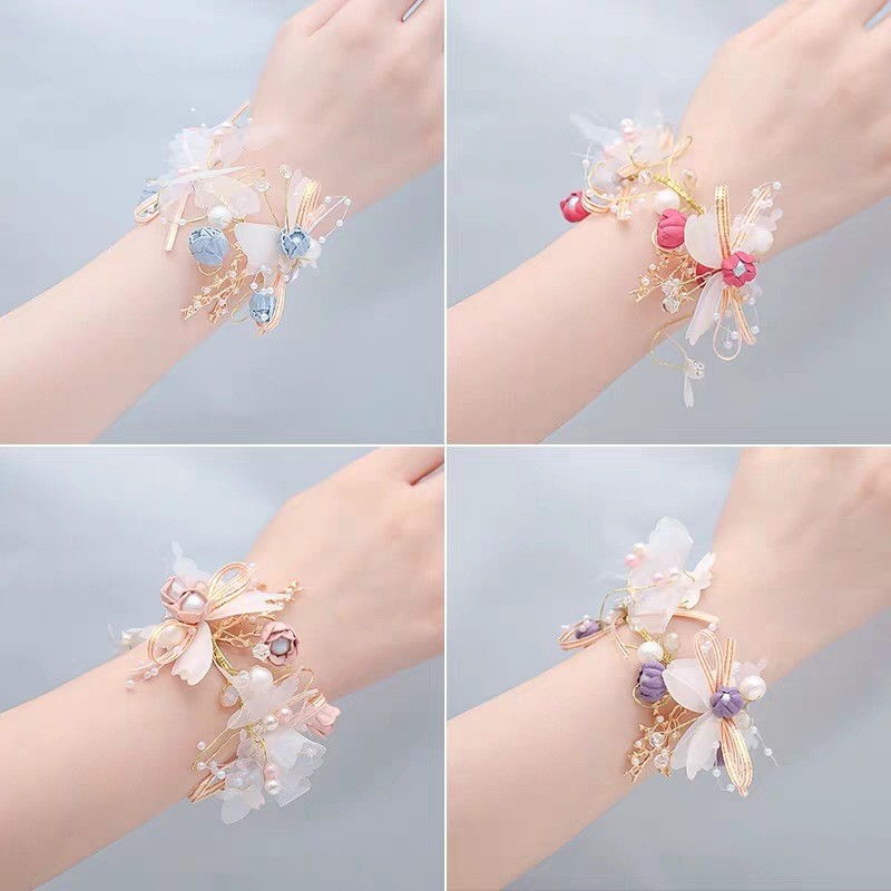 Corsage Pengantin Korea Bunga Tangan 3D Elegant untuk Pernikahan, Hadiah Bridesmaid & Souvenir Perni