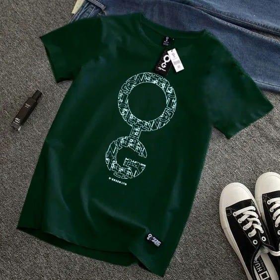 baju kaos henley lengan pendek original greenlight warna hijua / logo - Hijau, XL