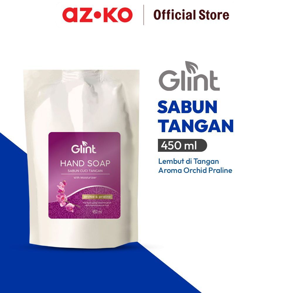 AZKO Glint 450 ml Sabun Cuci Tangan Orchid Praline Pouch Cairan Pembersih Tangan Sabun Tangan Wastaf