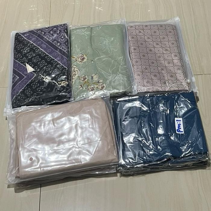 PAKET HEMAT HIJAB ZIPER MOTIF 5PC Instan Mewah Zipper Muslim Mutiara hijab motif Voal Azahra Lembut 