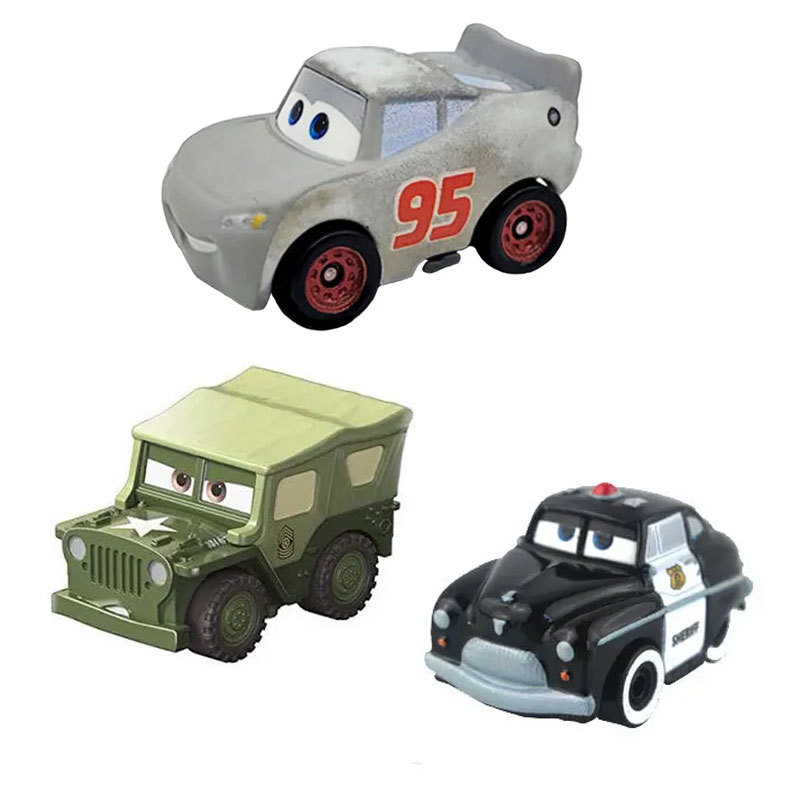 sney Pixar Cars Lightning McQueen mini Dr. Damage Arvy Mater Sarge Sherlff Luigi Alloy ecast car Toy