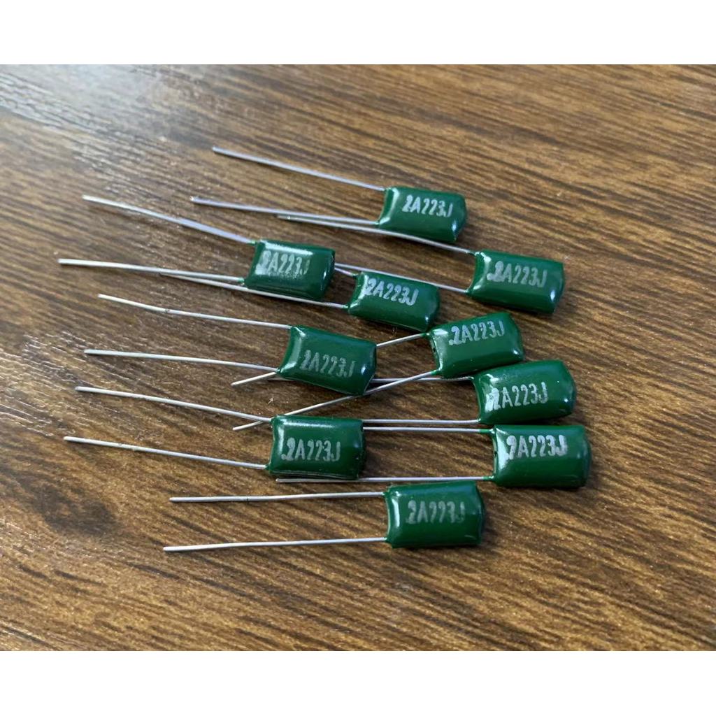 10pcs Mylar Polyseter Film Capacitor 2A223K  2A223J 0022UF 100VDC for Electric Bass & Guitar Accesso
