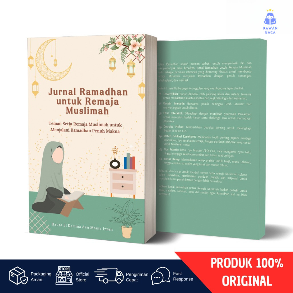 Buku Jurnal Ramadhan untuk Remaja Muslimah | Teman Ibadah & Muhasabah Harian - Kawan Baca