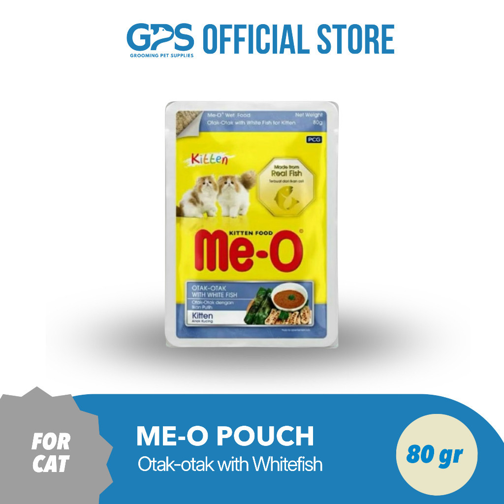MEO POUCH KITTEN OTAK-OTAK WHITEFISH 80GR WET - KUCING BEKASI