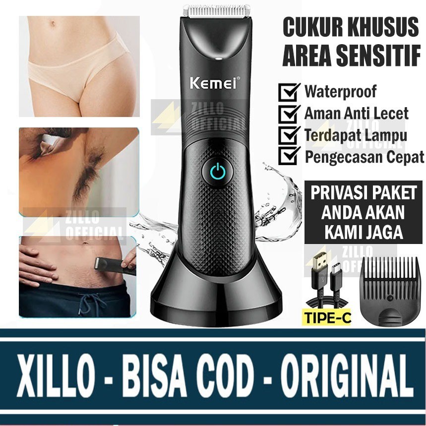 XILLO - Alat Cukur Rambut Bulu Kemaluan Pria Wanita Pencukur Bulu Ketiak Sensitif Anti Lecet Teknolo