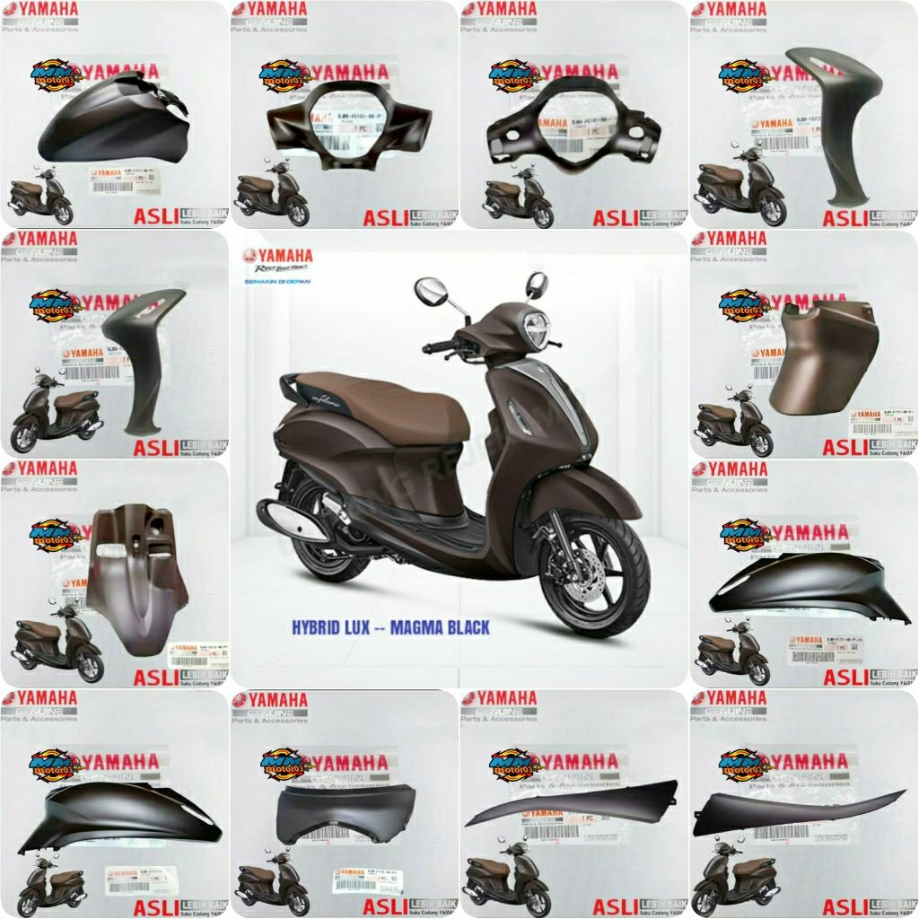 BODY BODI HALUS FULL SET GRAND FILANO HIBRID BLACK MAGMA ORIGINAL YGP GENUINE PARTS