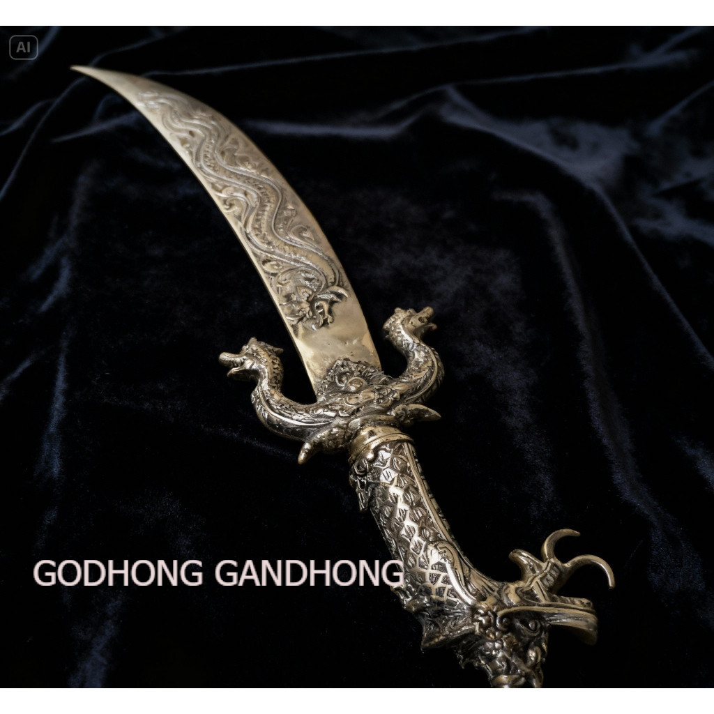 Pedung Pendek Antik Berukir Naga – Ornamen Seni Oriental, Pajangan Rumah, Koleksi Unik Premium (Baha