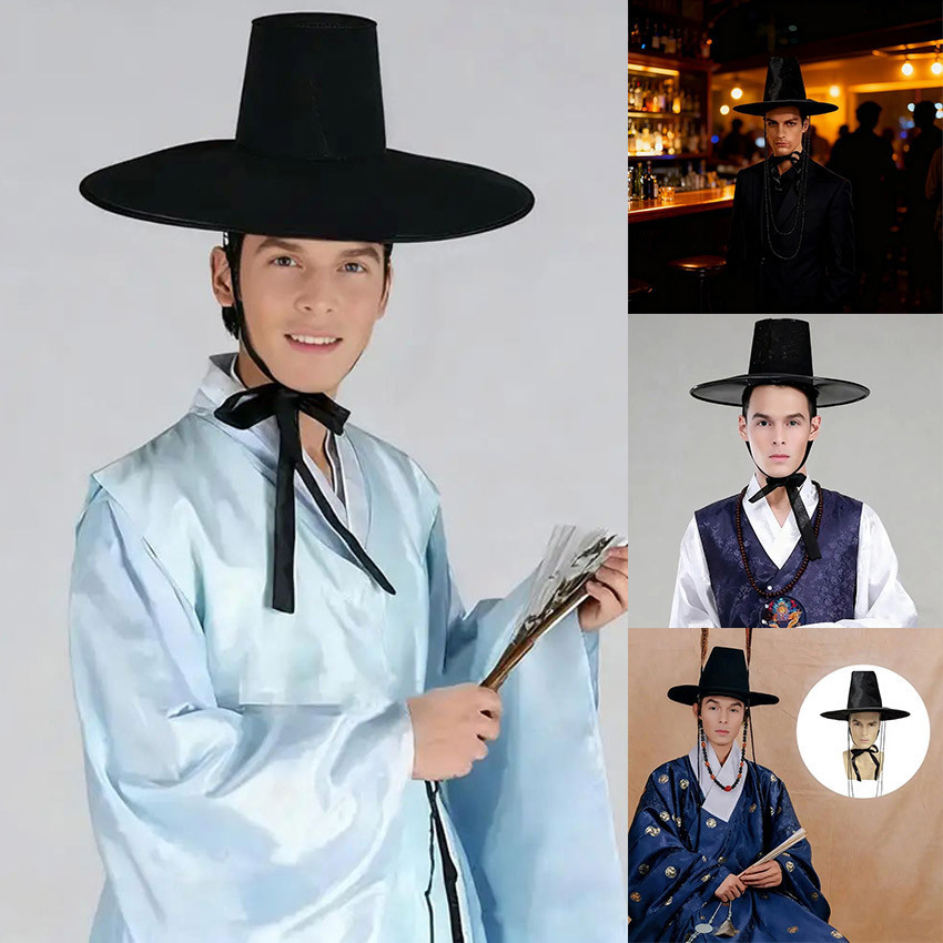 Gat Topi Hanbok Tradisional Korea / Topi Tradisional Korea / Topi Korea / Topi Hanbok Bahan Kain