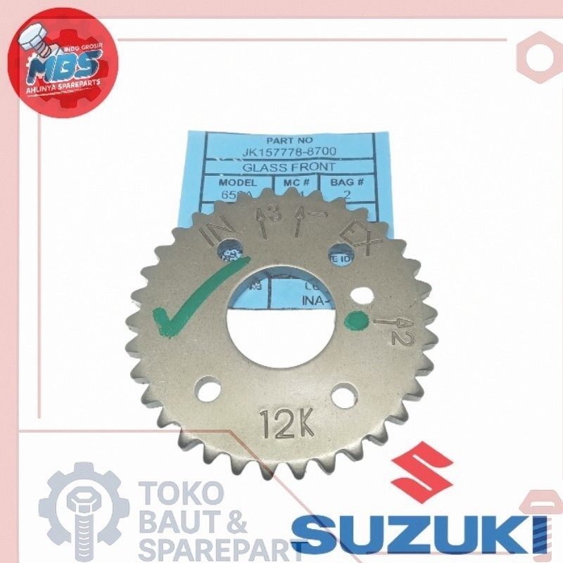 GROSIR BAUT SPAREPART ONDERDIL Gear gigi rantai ketng suzukiigi Noken As Cam Sprocket Chamsft Noken 