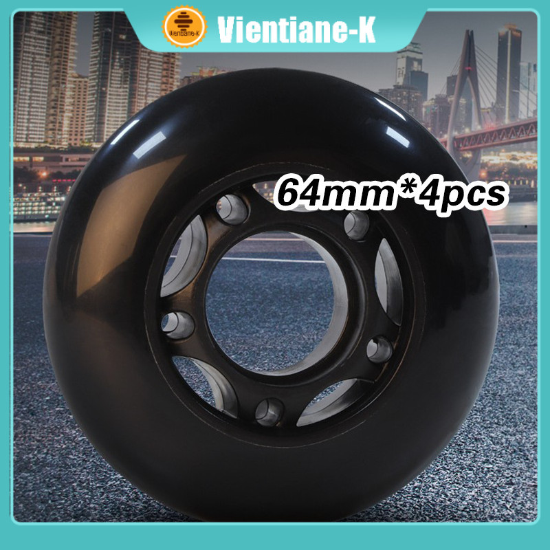 4Pcs 64mm Wheels Inline Skate Ban / Roda Ban Sepatu Roda Inline