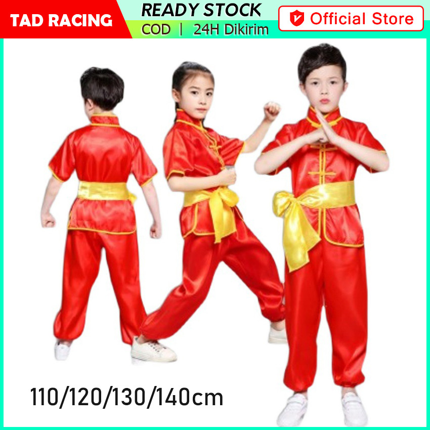 Baju Kungfu Anak Lengan Pendek Kostum Kungfu Anak / Kostum Baju Wushu Cina China / Kostum Baju Taich
