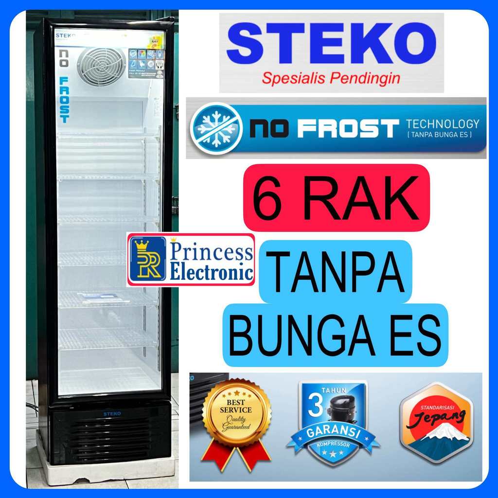 Steko MG 300 6 rak show case pendingin minuman no frost