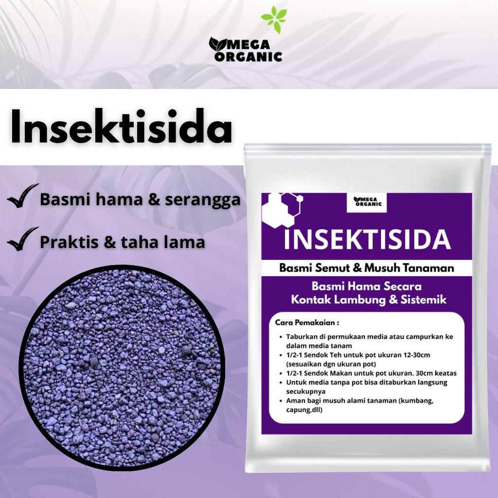 Insektisida Nematisida Mega Organik 50-100g - Sistemik, Pengendali Hama, Pencegahan Serangga, Cacing