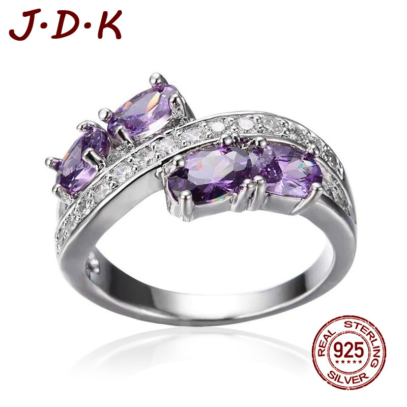 JDK Cincin Ungu Zircon 5A Perak 925