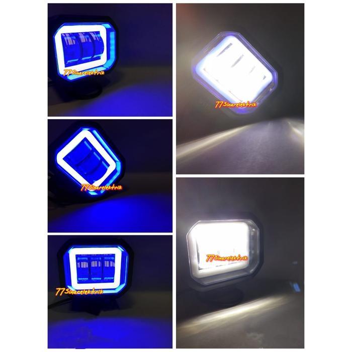 Lampu Tembak Sorot LED CWL 3 Mata LED H series Model Kotak Lensa 6D Lampu Tembak Led Motor Mobil - B