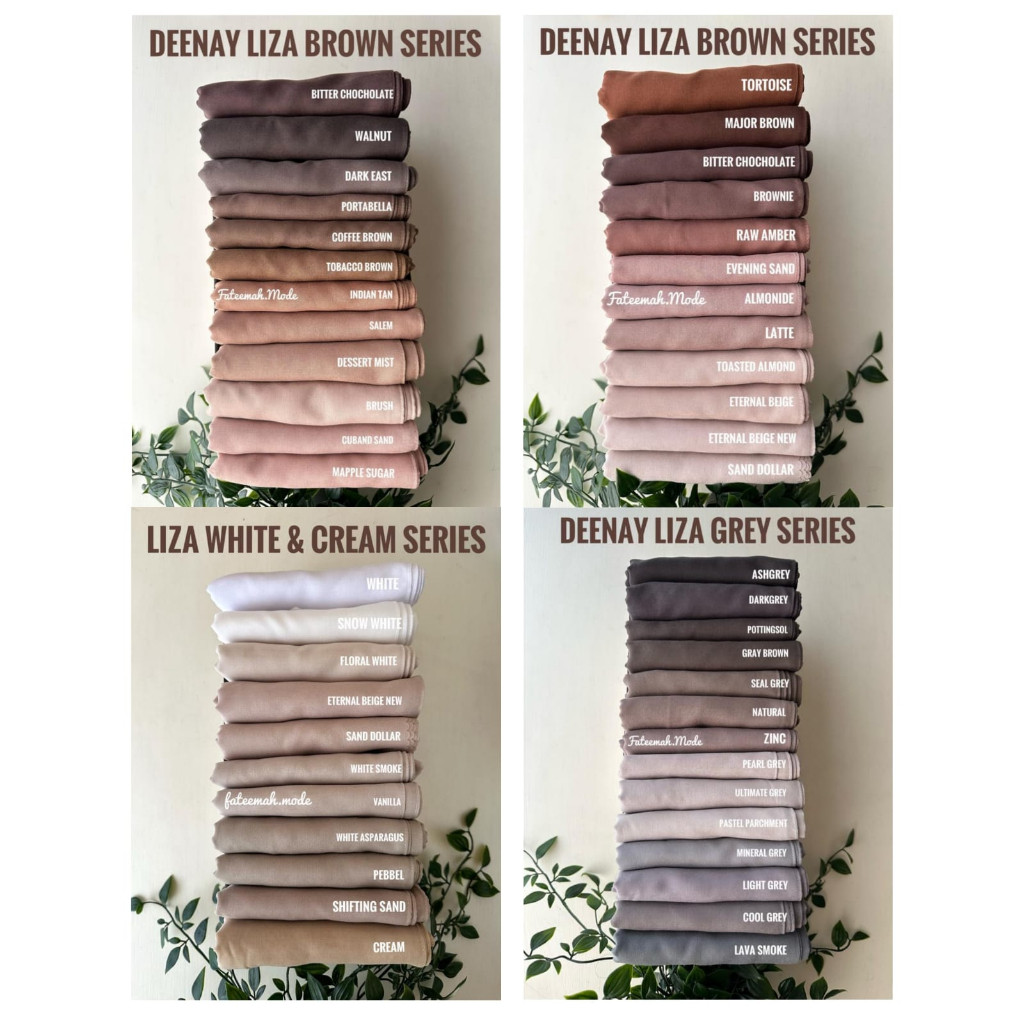 GUNSHOP PART I DEENAY LIZA POLOS MATTE GOLD JAHIT TEPI WHITE CREAM, BROWN, GREY SERIES