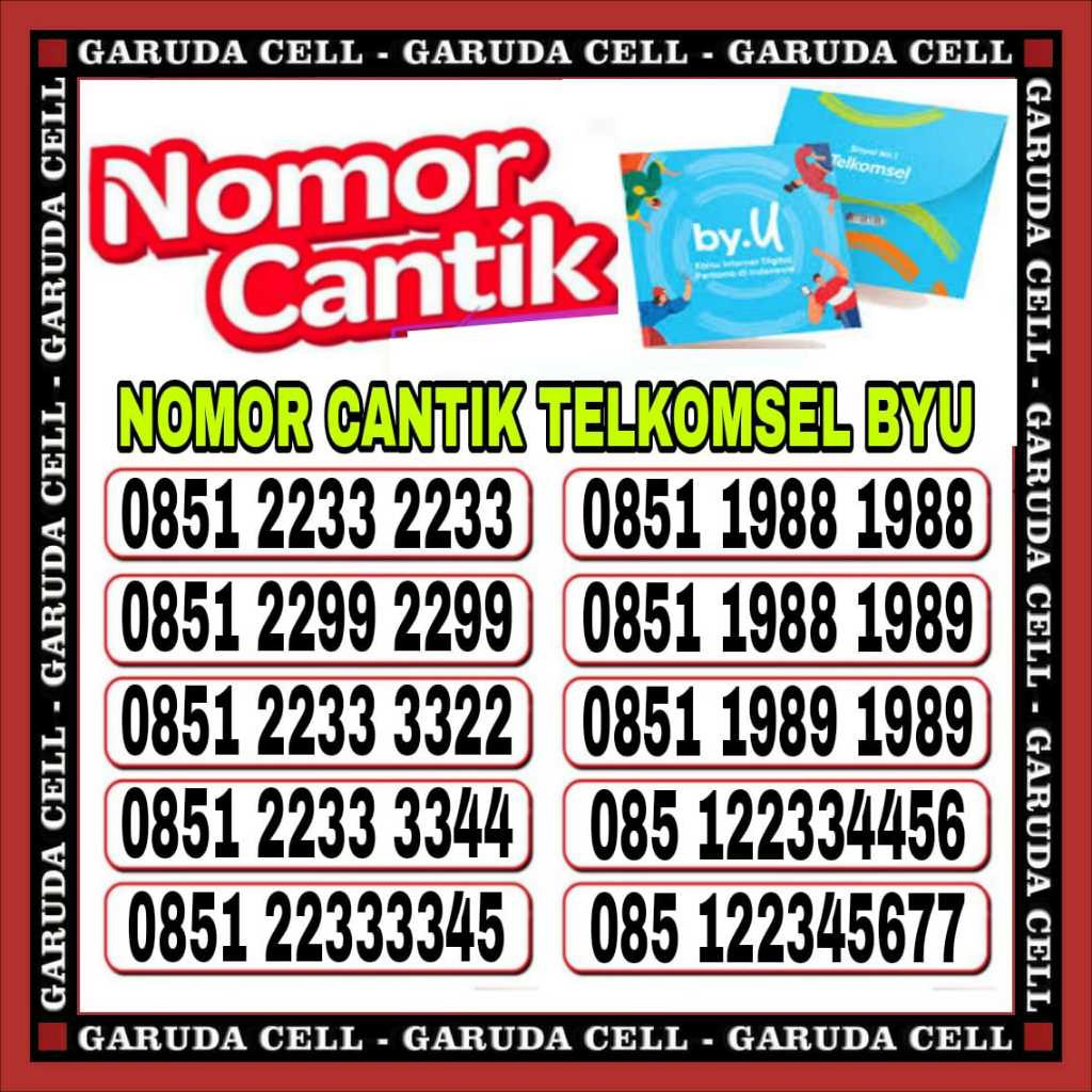 Promo Toko Kartu Perdana Nomor Cantik Telkomsel by.u suport 5G kartu prabayar  2233 2233 999999