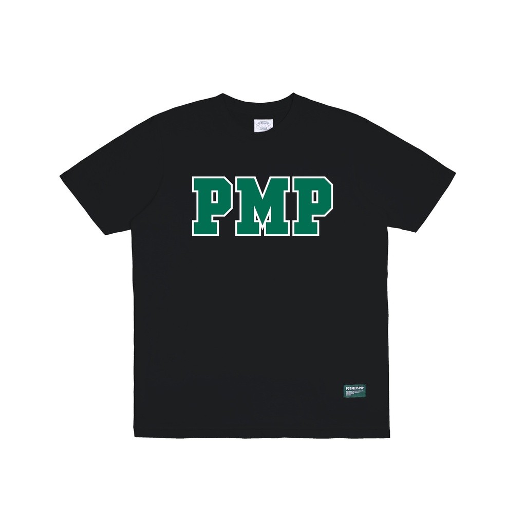Pot Meets Pop Kaos Lengan Pendek - PMP Initial Tee Black SS21 - T Shirt