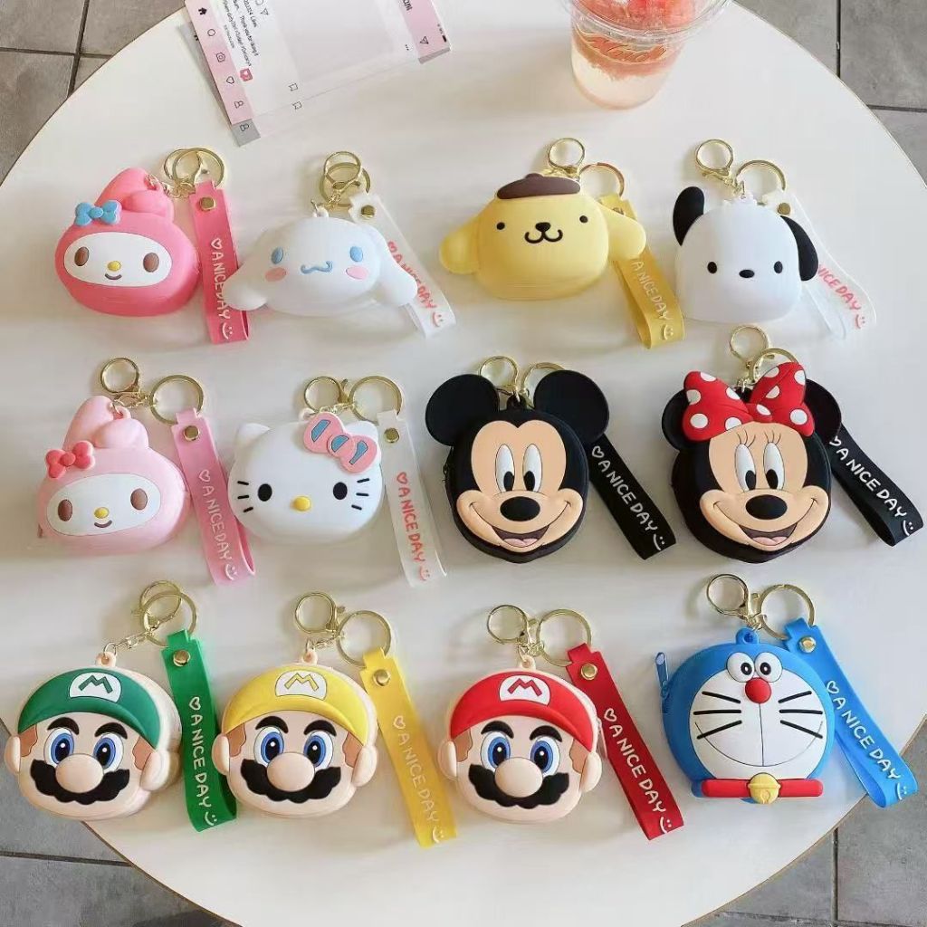 Dompet Koin Mini Silikon Karakter Lucu Dengan Resleting Anti Air