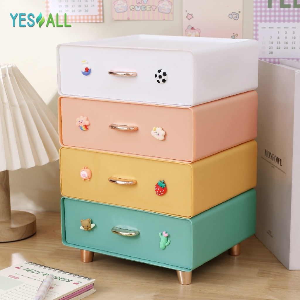 YESALL Rak Susun Serbaguna - Rak Kosmetik / Kotak Penyimpanan / Rak Skincare / Rak Serbaguna / Tempa