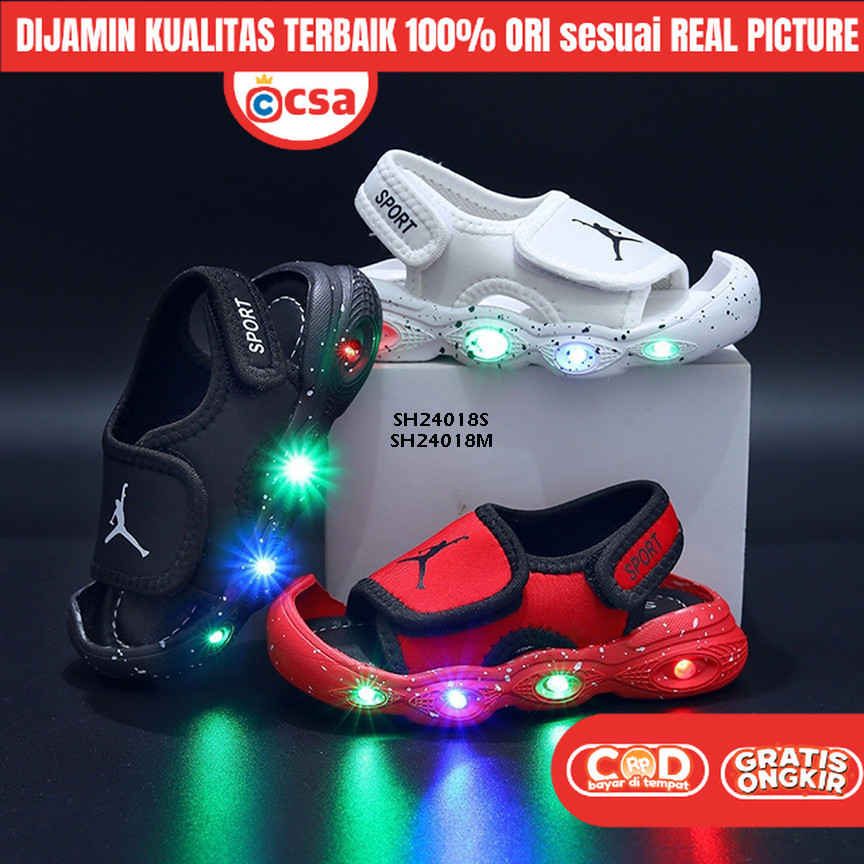 Putri02 - Sandal Sepatu Gunung Selop LED Anak Laki Laki Perempuan 1 2 3 -7 Tahun