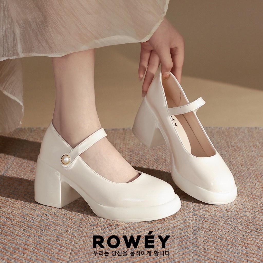 Rowey Sepatu Heels Wanita Mary Jane Pantofel Heels Lucy