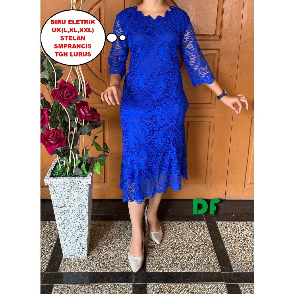 CECE STELAN BRUKAT SEMI BROKAT/STELAN KEBAYA SEMI BROKAT/BAJU STELAN KATUN BANGKOK KEKINIAN TANGAN L