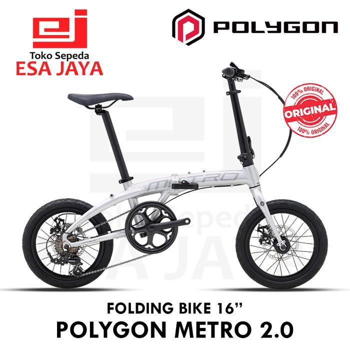 Polygon Metro 2 Sepeda Lipat 16 inch Folding Bike Perkotaan 16" - Silver