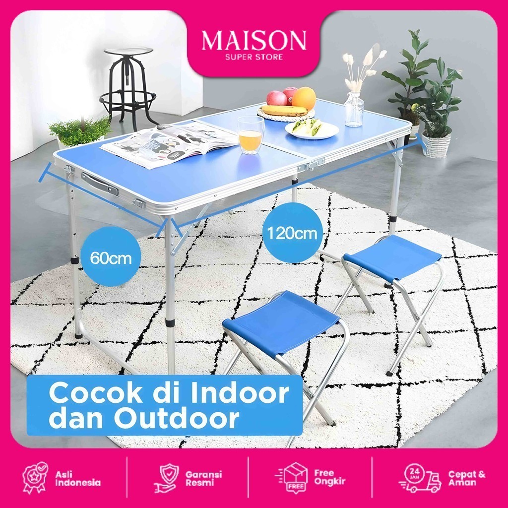 Goto Flipper Table Meja Makan Lipat Portable Set Koper Camping Outdoor