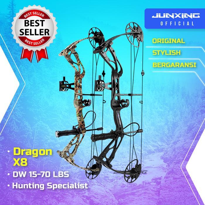 Busur Panah Sanlida Dragon X8 Compound Bow - Hitam, 0 - 60 lbs
