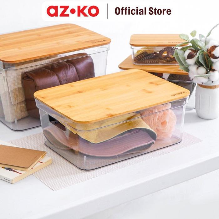 STORA 12 LTR KOTAK PENYIMPANAN DENGAN TUTUP BAMBU