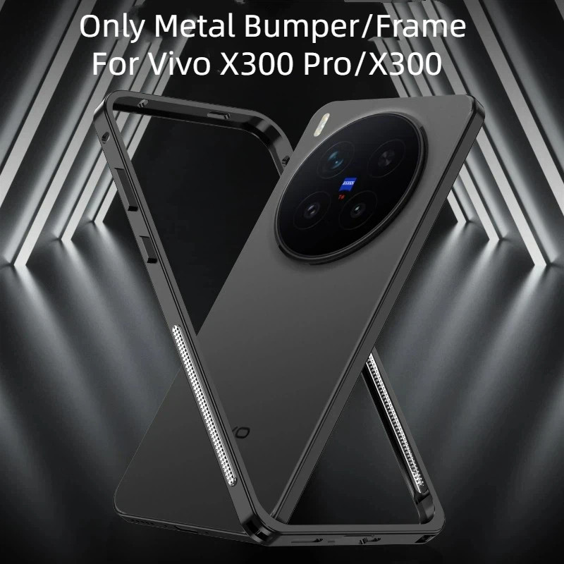 Untuk Vivo X300 X300Pro Case Ultra Thin Light Hippocampus Buckle Metal Bumper Frame Phone Cover Casi