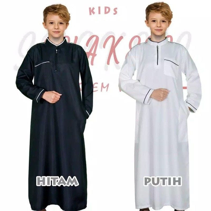 BENA.STORE Baju Gamis Anak Laki Laki Jubah Anak Laki Laki 2 - 15 Tahun