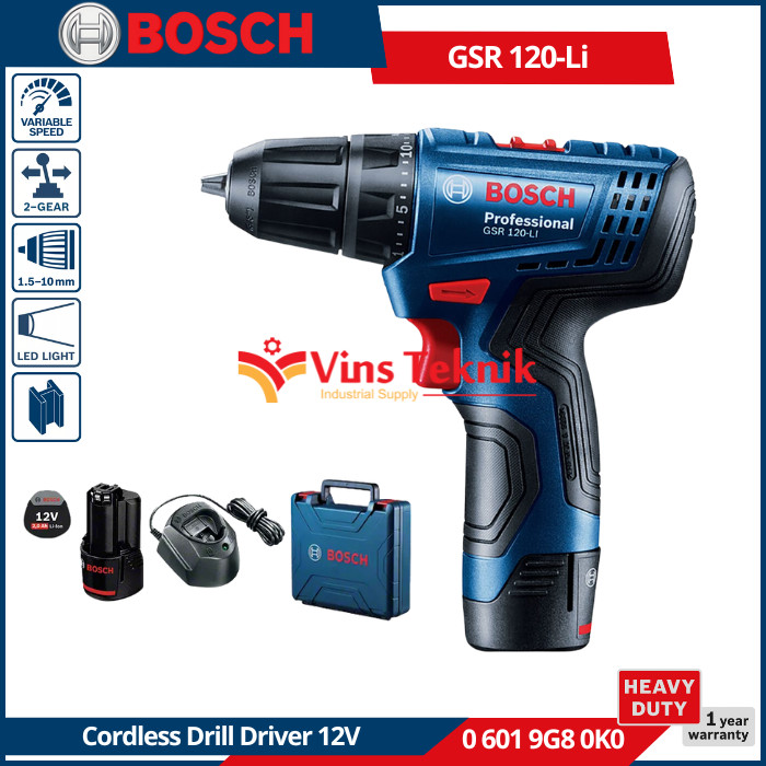 Bor Obeng Baterai Bosch GSR 120-Li Cordless Drill GSR120LI
